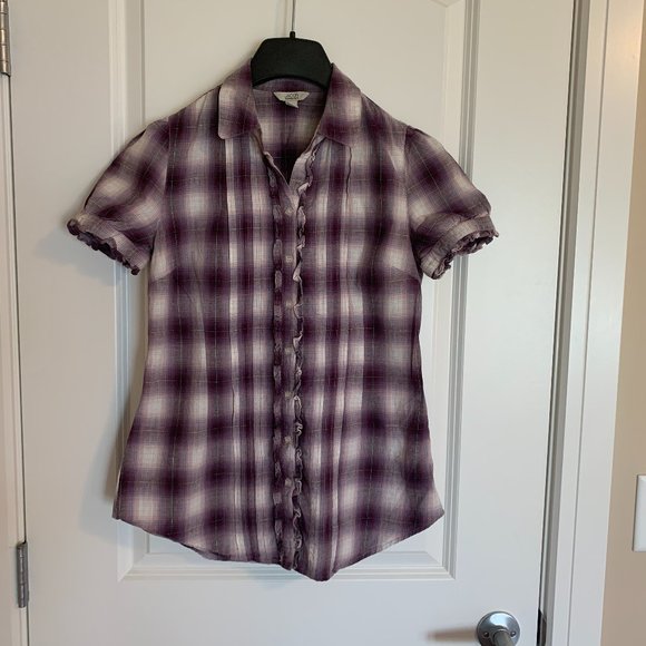 🌸2/$32🌸 Jacob Purple Plaid Button Down Shirt,S - Picture 2 of 6